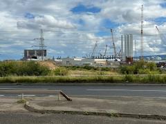 That might be a factory making wind turbine stalks - on the A178 heading towards Seaton Carew - and hopefully the seaside